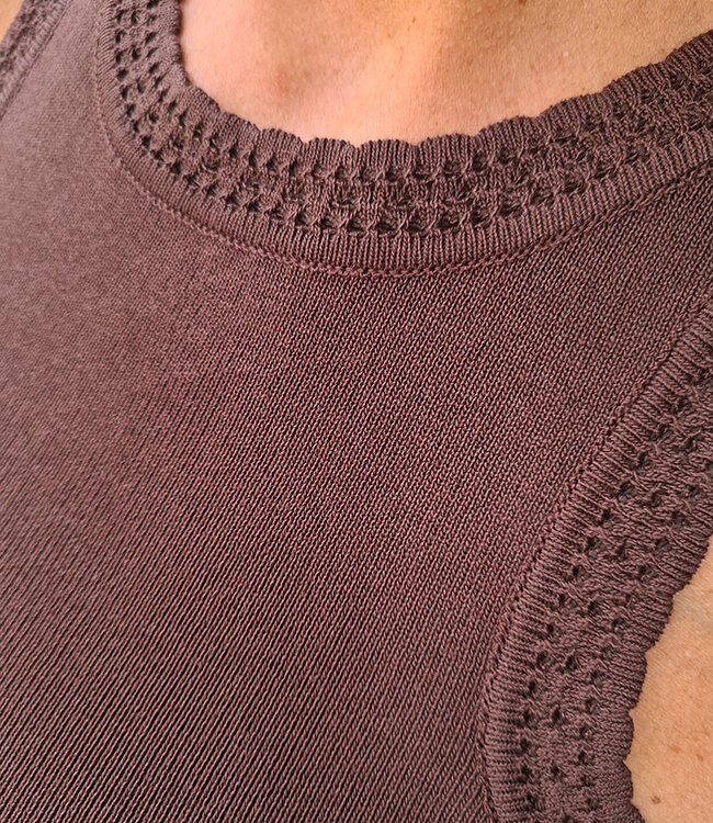 Halter Knit Top Donkerbruin