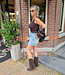 Ruffle Rand Hemdje Donkerbruin met Shimmer