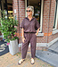 Tan Blouse Elastiek Donkerbruin