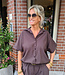 Tan Blouse Elastiek Donkerbruin