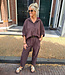 Tan Blouse Oversized Donkerbruin