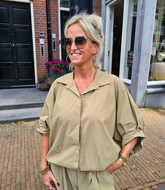 Tan Blouse Oversized Pistachio