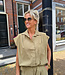 Tan Blouse Mouwloos Pistachio
