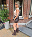 Mouwloze Knit Top met Strass Taupe
