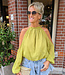 Blouse Opengewerkte Mouwen Groen