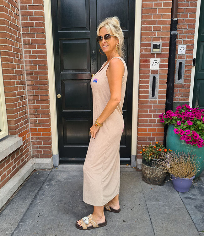 Azzurro Badstof Jurk Beige