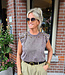 Mouwloze T-shirt met Studs Grey