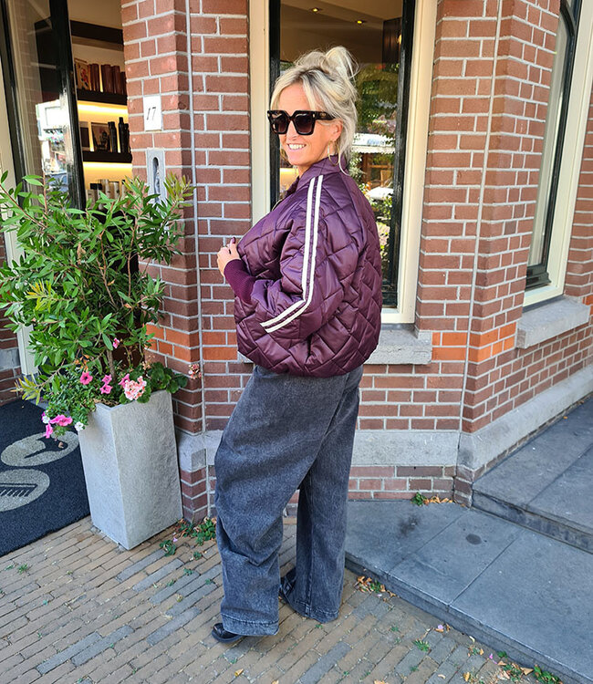 Gewatteerd Jack 3/4 Mouw Bordeaux