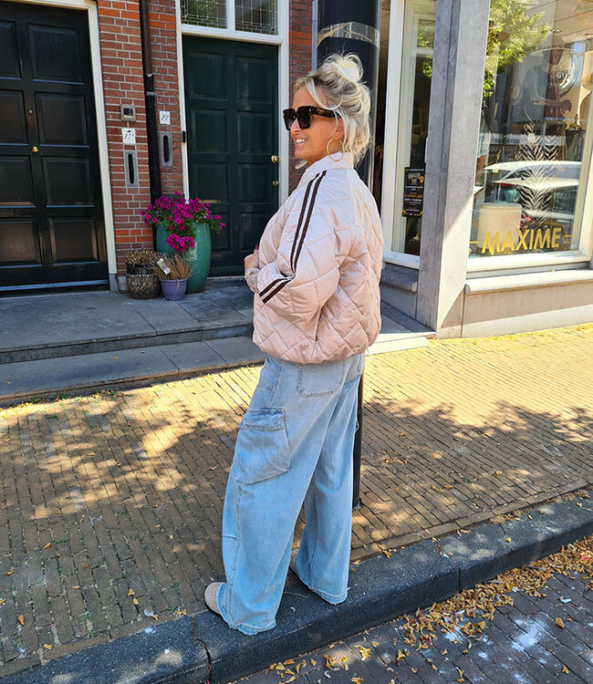 Gewatteerd Jack 3/4 Mouw Beige