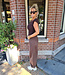 Basic Knit Top Vhals Donkerbruin