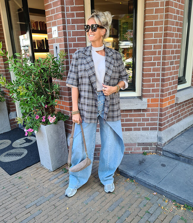 Blazer KM Ruit Bruin/Grijs/Blauw