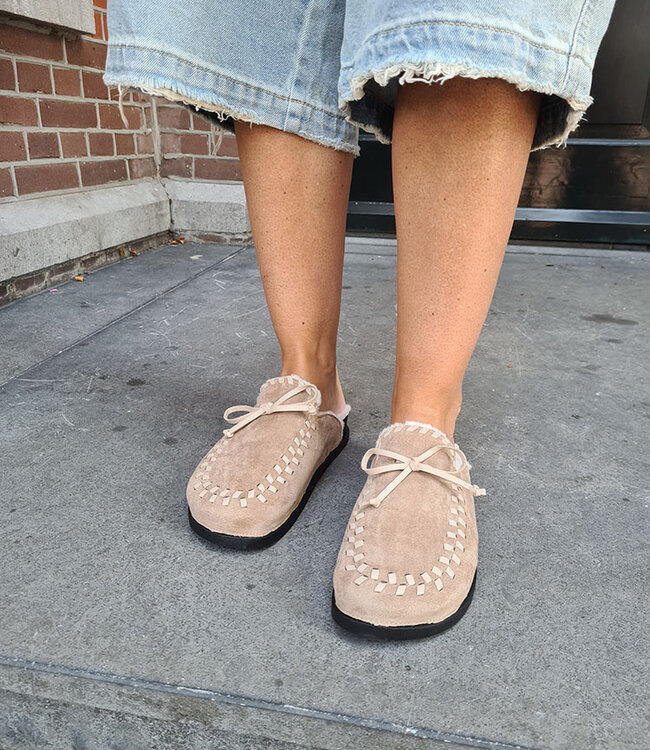 Clogs met Teddy Taupe