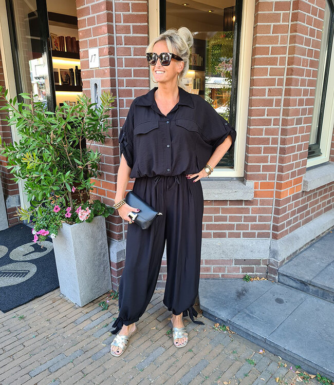Summer Blouse met Elastiek Zwart