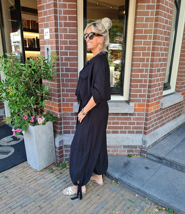 Summer Blouse met Elastiek Zwart