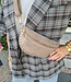 Crossbody Suede met Studs Taupe