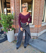 Knit Longsleeve Kanten wijde Hals Bordeaux