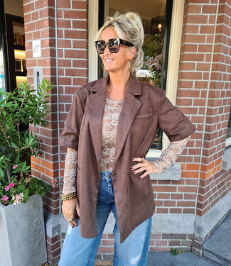 Oversized Suedelook Blazer KM Bruin