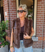 Faux Fur Gilet met Lederlook Bruin