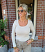Knit Longsleeve Wijde hals Crème