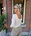 Knit Longsleeve Wijde hals Crème