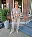 Suedelook Jacket Geborduurd Loafers Taupe
