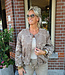 Suedelook Jacket Geborduurd Loafers Taupe