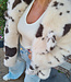 Faux Fur Cow Print Brown/Offwhite