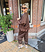 2-Delige Oversized Comfyset Ruffle Details Donkerbruin