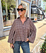 Oversized Ruiten Blouse Bruintinten
