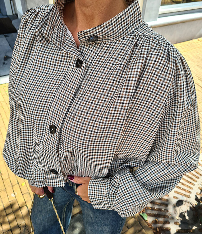 Bomber Blouse Jacket Ruit Beige/bruin