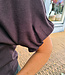 Basic Knit Top Ruffle Donkerbruin