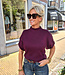 Basic Knit Top Ruffle Bordeaux