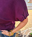 Basic Knit Top Ruffle Bordeaux