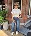 Basic Knit Top Ruffle Crème