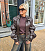 Lederlook Jacket Fashion Donkerbruin