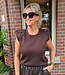Knit Mouwloze Top met Bruine Studs