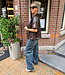 Lederlook Blazer Donkerbruin