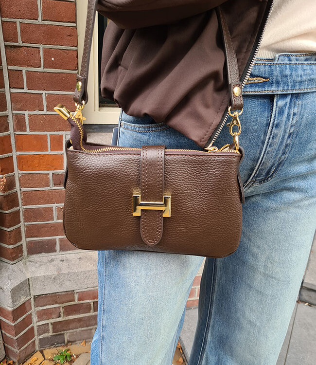 Lederen Burnley Bag H Donkerbruin