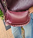 Leder Bag met Studs Monica Bordeaux