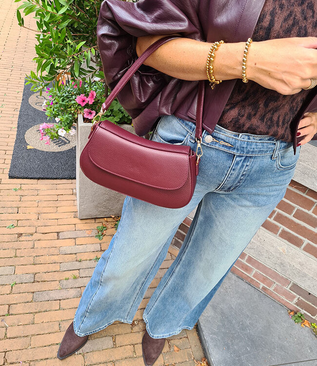 Diara Leder Classic Bag Bordeaux