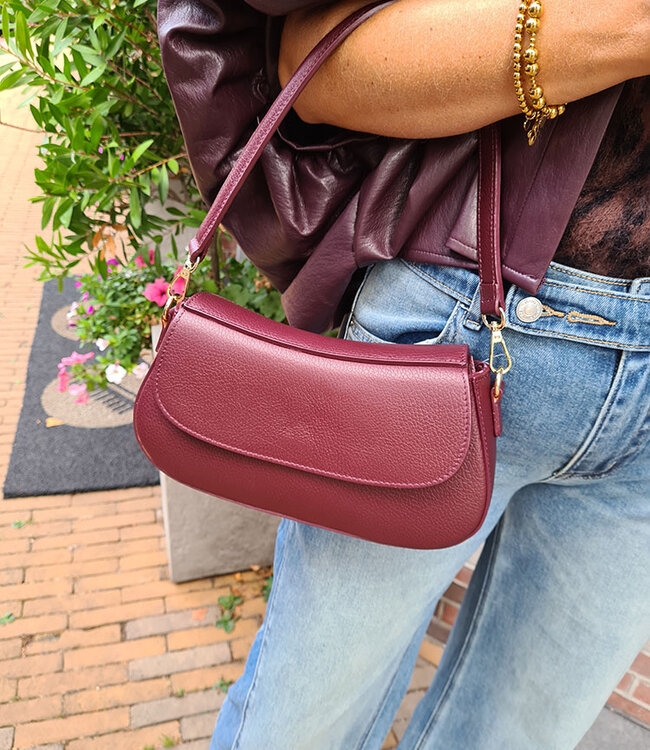 Diara Leder Classic Bag Bordeaux