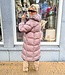 Gewatteerde Lange Winterjas Taupe