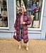 Gewatteerde Lange Winterjas Bordeaux