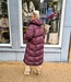 Gewatteerde Lange Winterjas Bordeaux