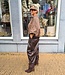Oversized Ruiten Blouse Gesmokt Camel