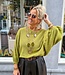 Offshoulder Trui Ballonmouw Groen