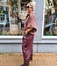 Oversized Ruiten Blouse Gesmokt Bordeaux