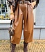 Lederlook Culotte Broek Camel