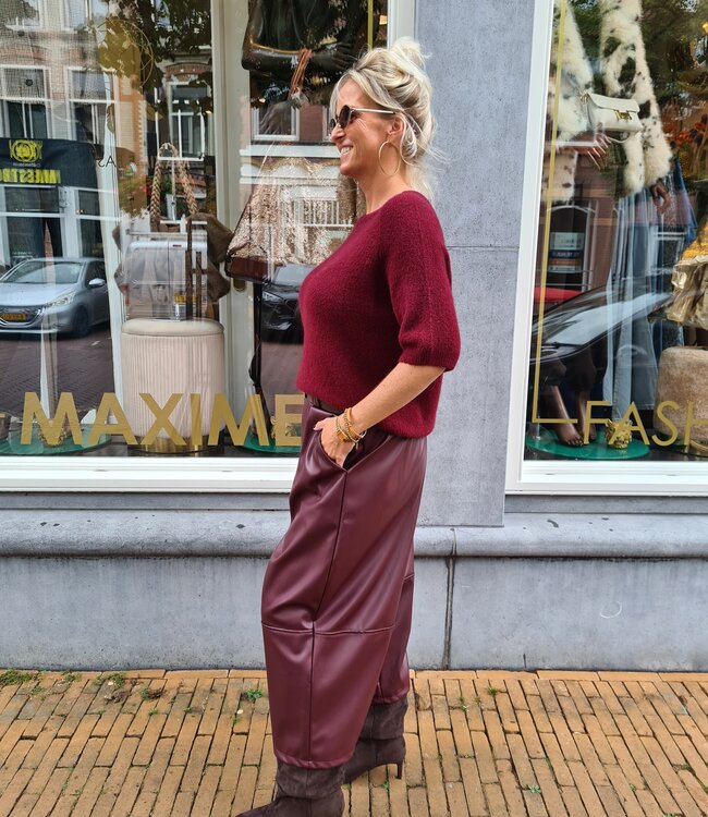 Lederlook Culotte Broek Bordeaux