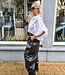 Boebou Oversized Blouse Gesmokt Wit/Strass